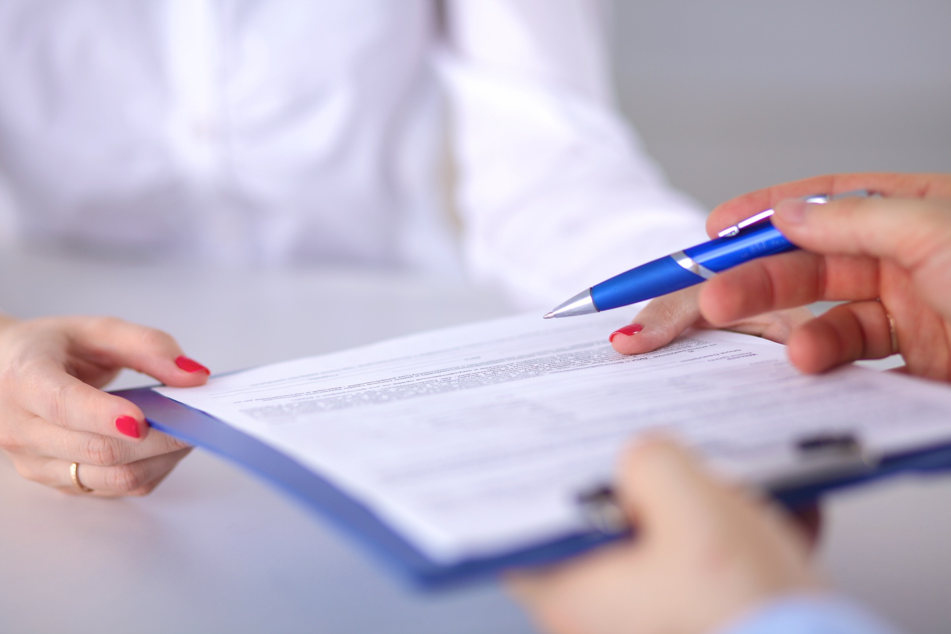 Clipboard on a medical uniform, closeup