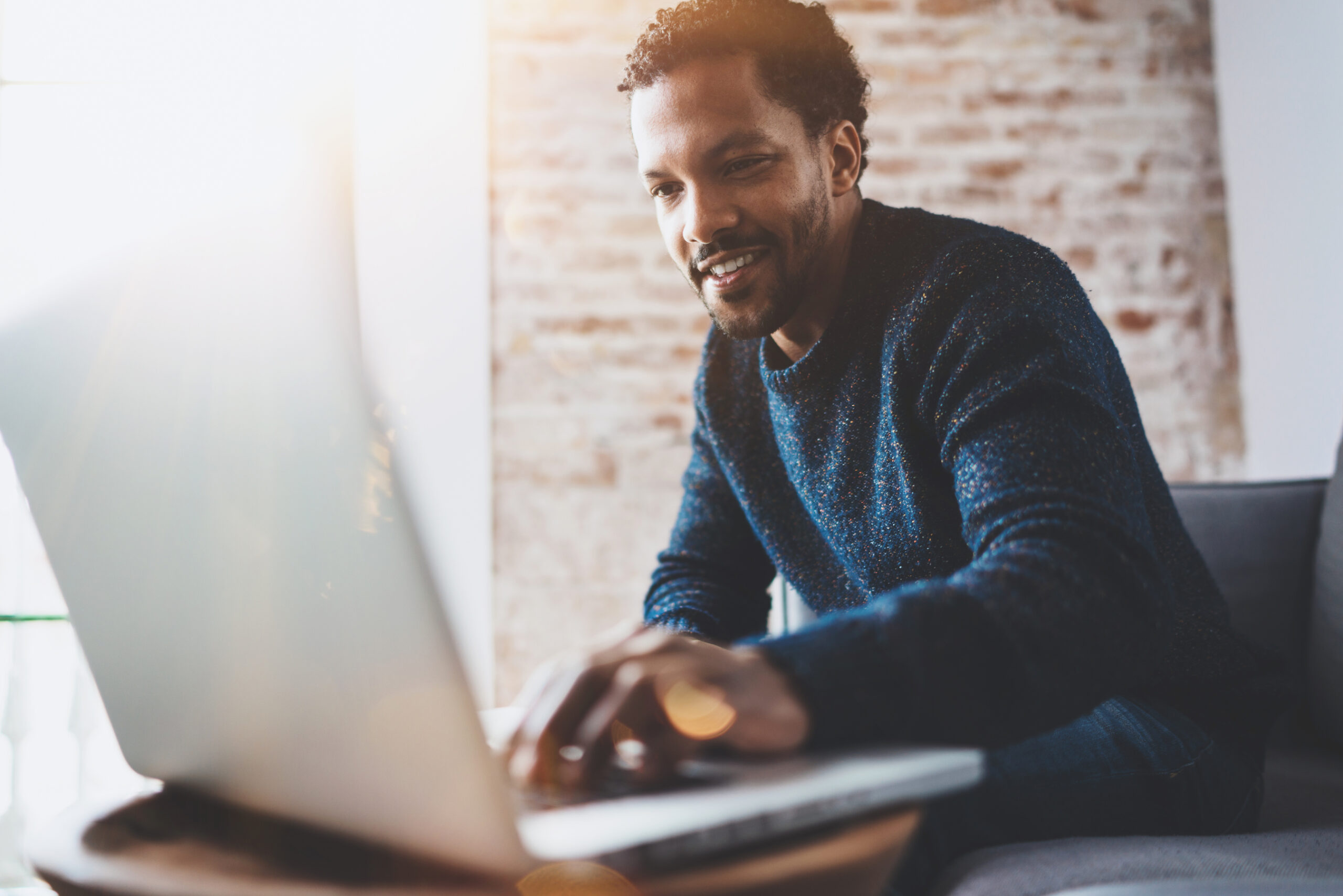 Young professional working at home